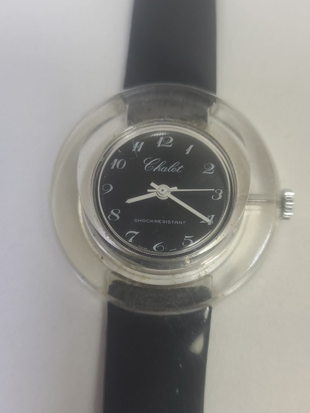 Vintage Chalet Swiss Mechanical Clear Acrylic Watch